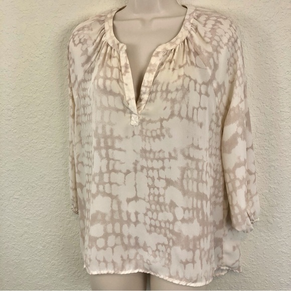 Cynthia Rowley Cream Print Popover Top - Picture 16 of 16